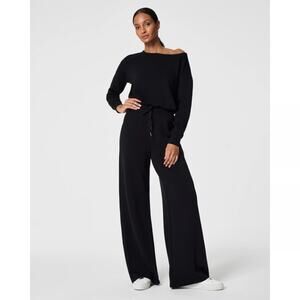 NWT Spanx AirEssentials Aire Off-Shoulder Jumpsuit Black Wide Leg Womens Size 3X